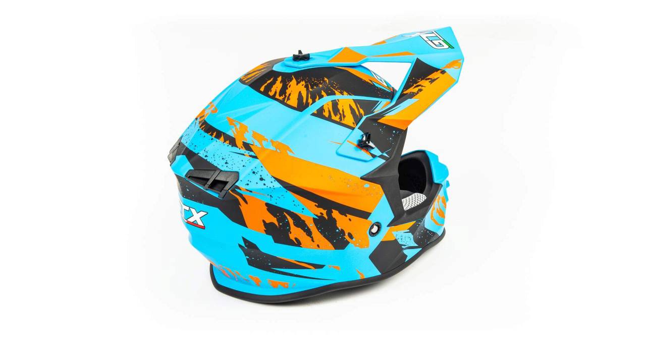 Шлем мото кроссовый GTX 633 (M) #2 BLUE/ORANGE BLACK