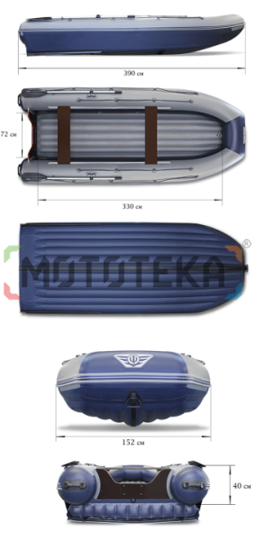 Лодка ПВХ ФЛАГМАН DK 390 IGLA серый/синий