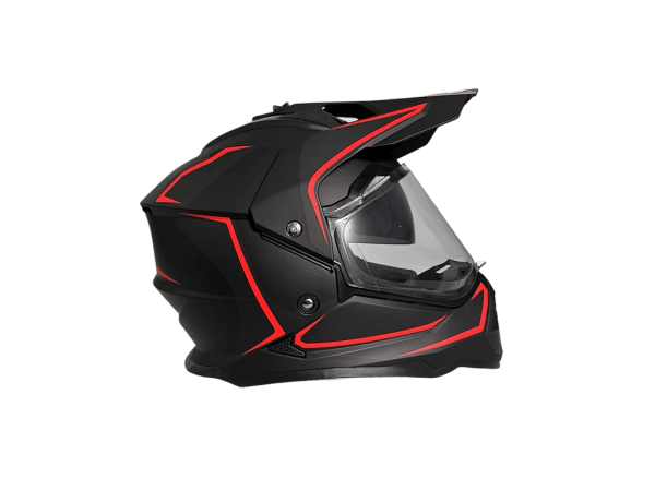 Шлем мото мотард Helmet WS 902 MATT BLACK/RED XL | Мототека